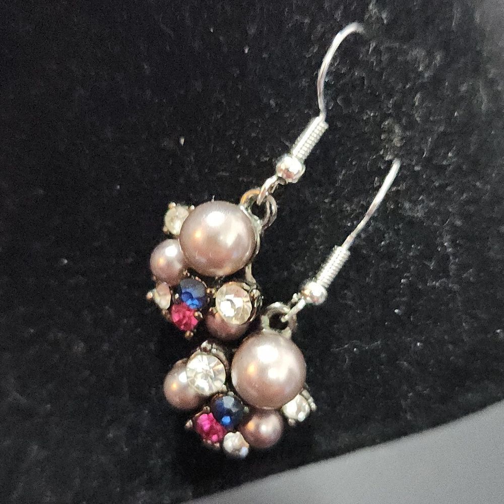 Repurposed Handmade multicolor beads drop dangle earrings